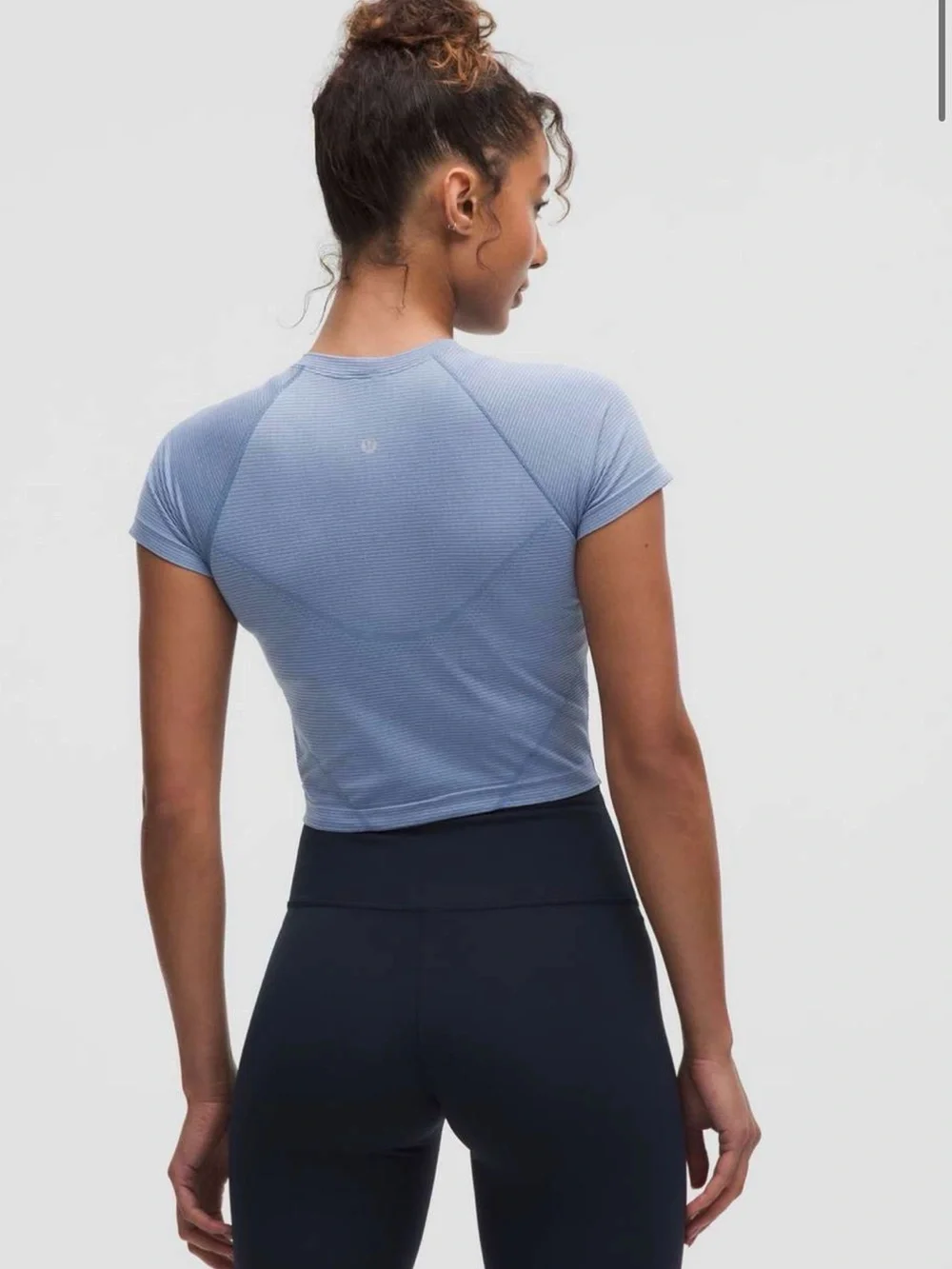 Lululemon Swiftly Tech Cropped Short-Sleeve Shirt 2.0 Size 8 Blue